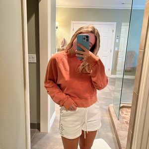 Cropped crew neck sweatshirt